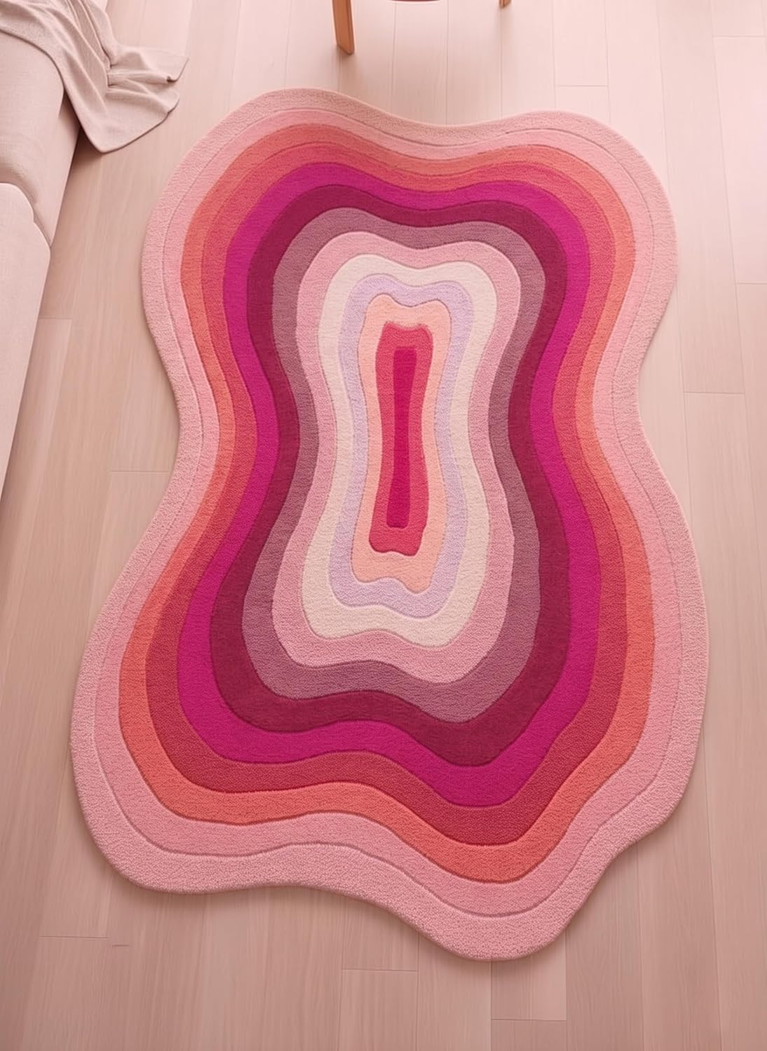 Modern Irregular Shaped Handmade Premium Wool Area Rug