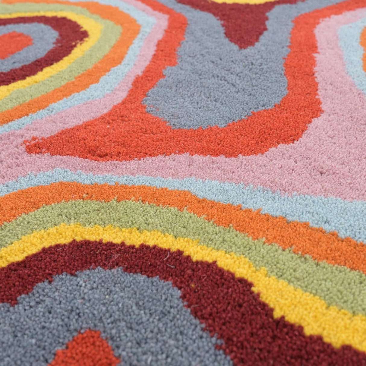 Irregular Shaped Handmade Wool Area Rug