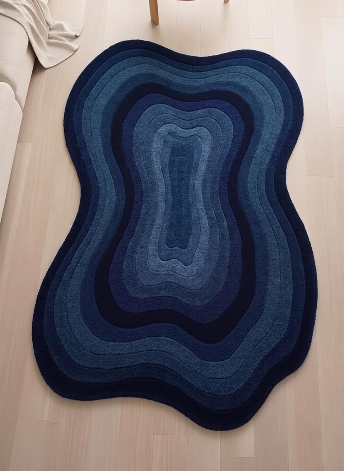 Modern Irregular Shaped Handmade Premium Wool Area Rug
