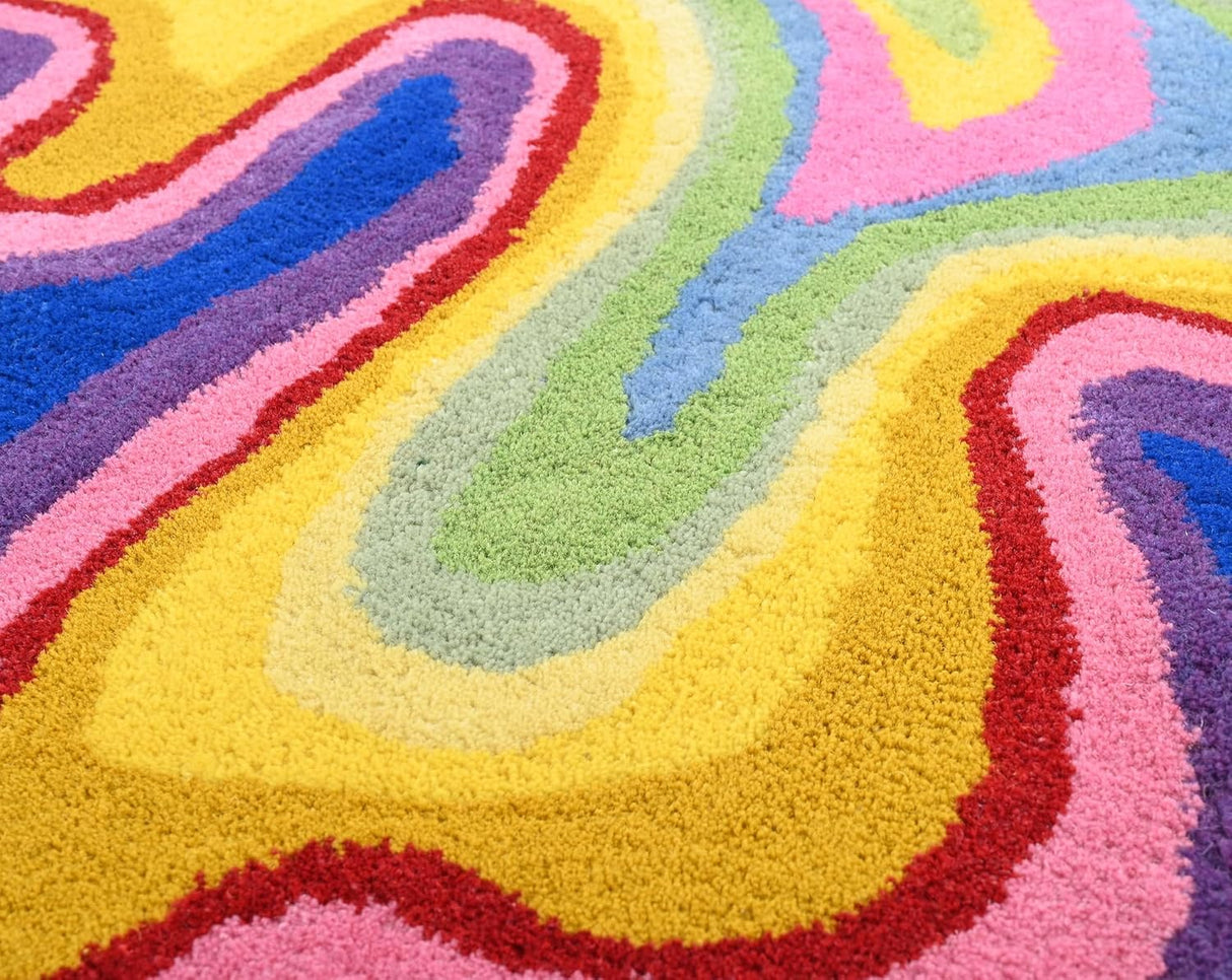 Irregular Shaped Handmade Wool Area Rug