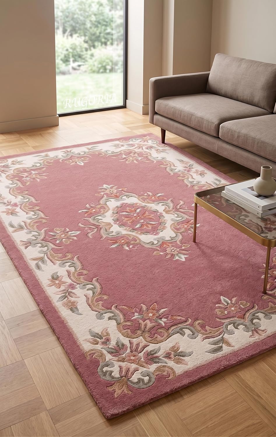 Handmade Traditional Wool Rug | Floral Medallion Border Design