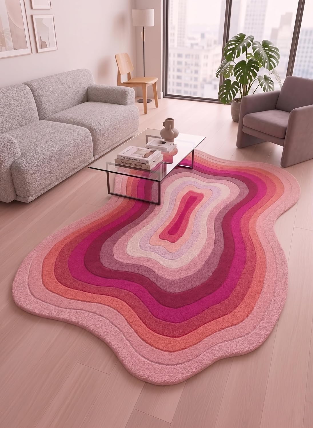 Modern Irregular Shaped Handmade Premium Wool Area Rug