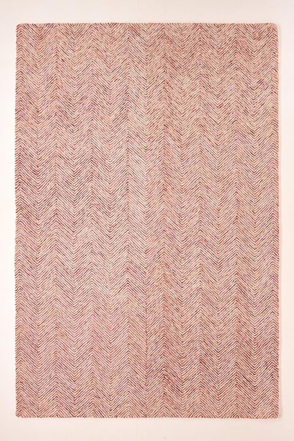 Modern Herringbone Chevron Collection Handmade Wool Rug