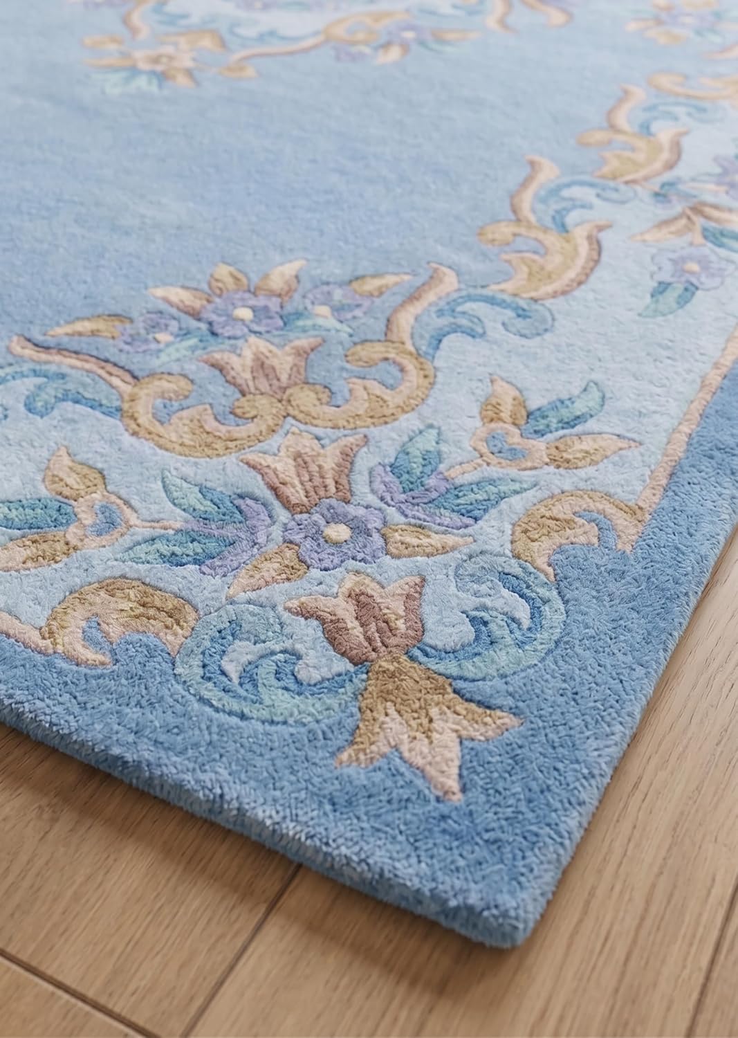 Handmade Traditional Wool Rug | Floral Medallion Border Design