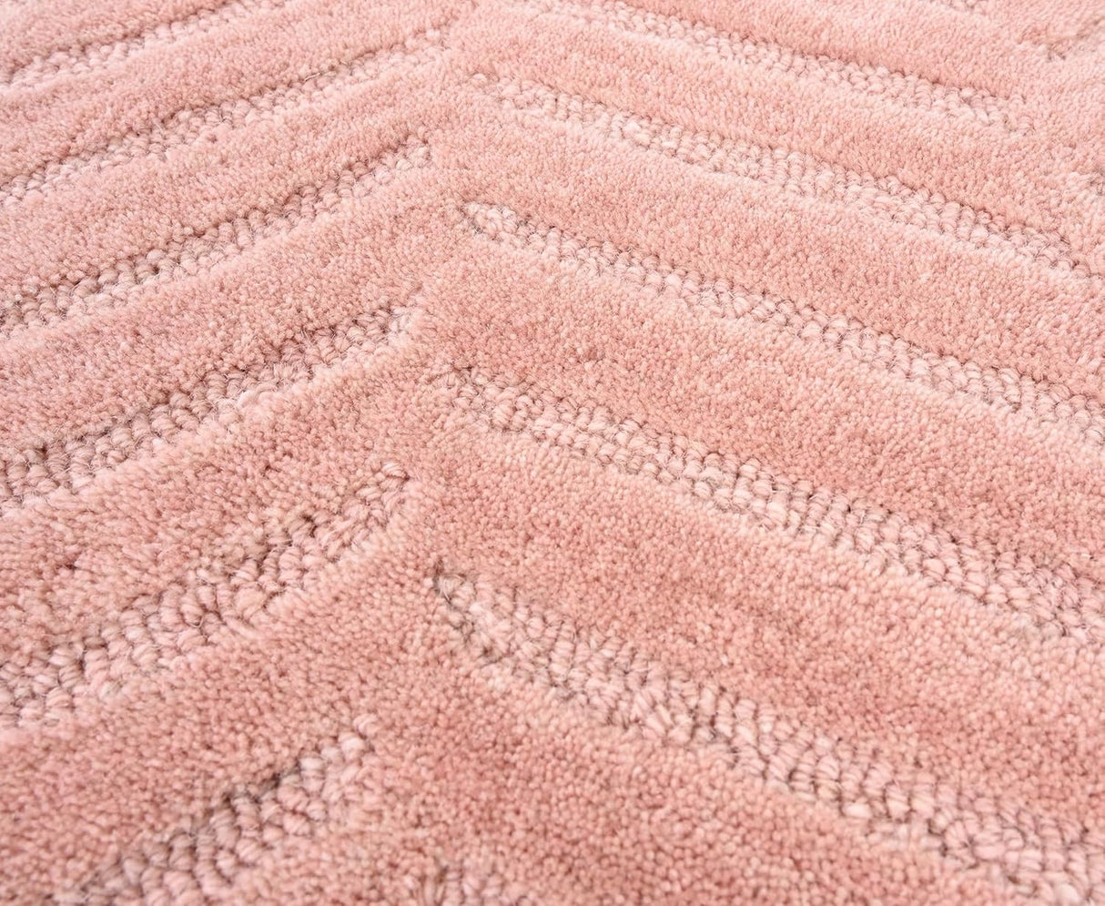 Modern Herringbone Chevron Collection Area Rug - Handmade Wool Carpet