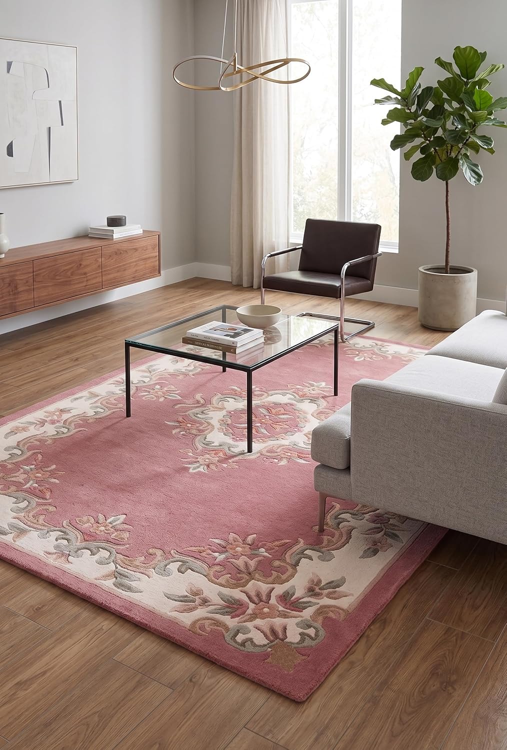 Handmade Traditional Wool Rug | Floral Medallion Border Design