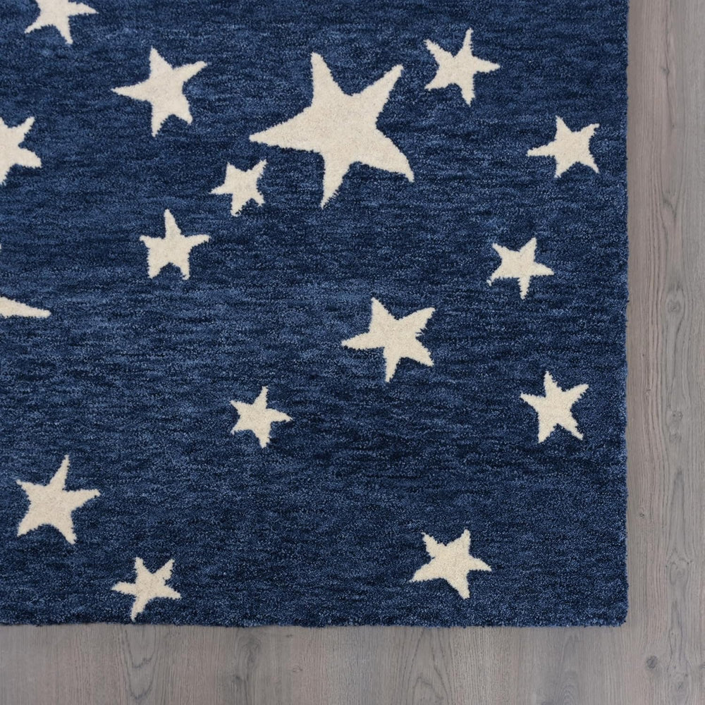 Hand-Tufted Star Wool Rug for Kids | Soft, Thick & Durable Starry Night Design