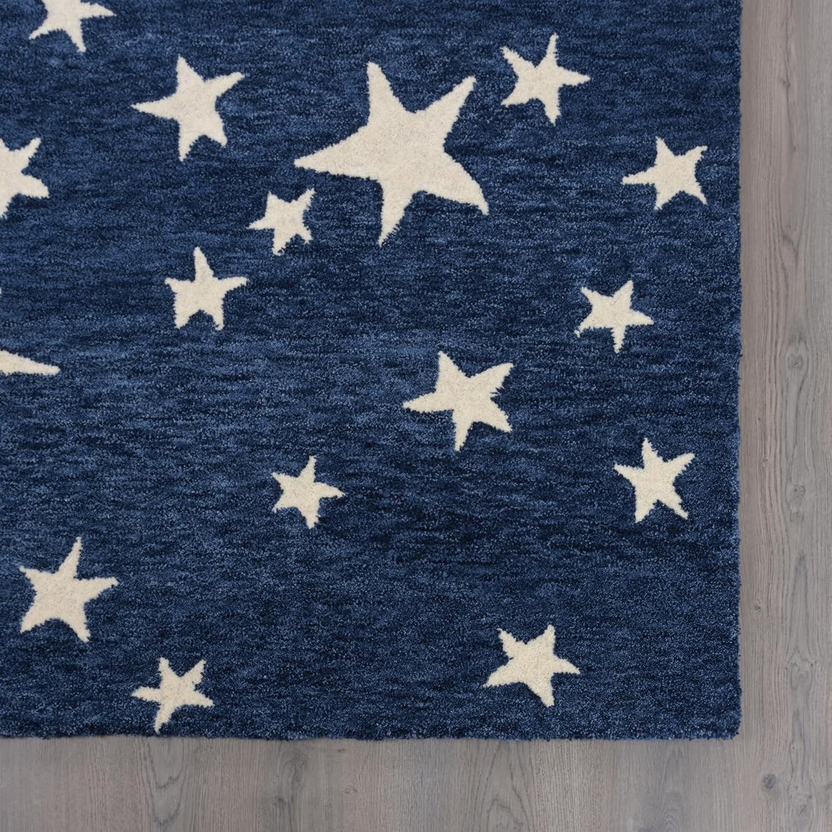 Hand-Tufted Star Wool Rug for Kids | Soft, Thick & Durable Starry Night Design