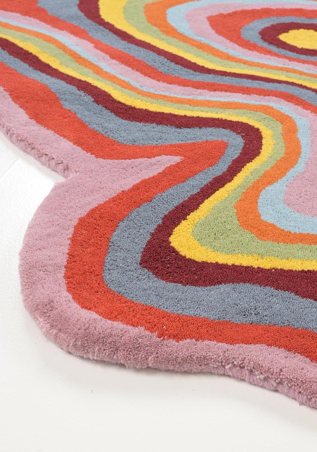 Irregular Shaped Handmade Wool Area Rug