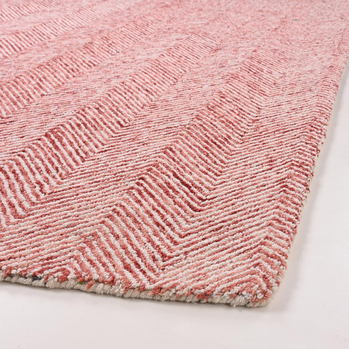 Modern Herringbone Chevron Collection Handmade Wool Rug