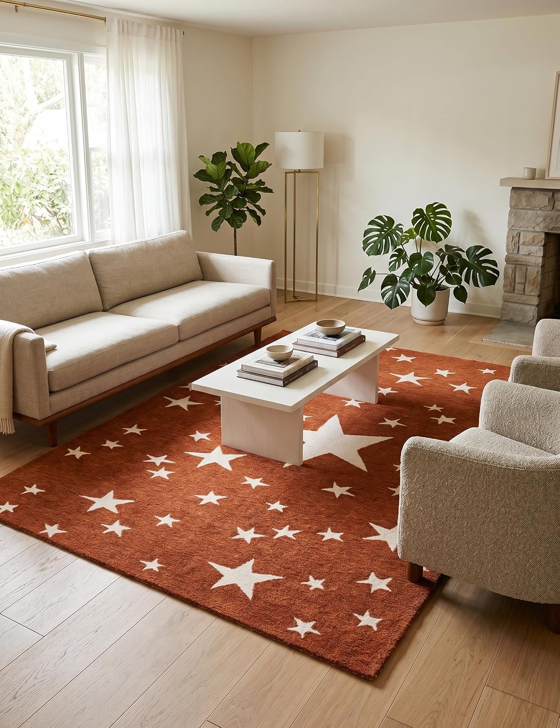 Hand-Tufted Star Wool Rug for Kids | Soft, Thick & Durable Starry Night Design