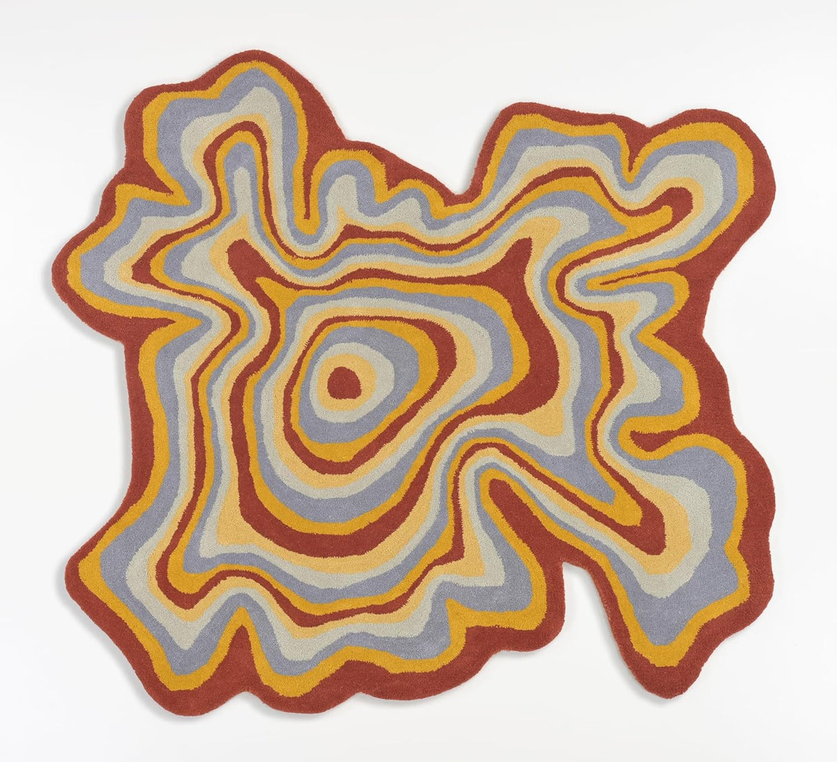 Irregular Shaped Handmade Wool Area Rug