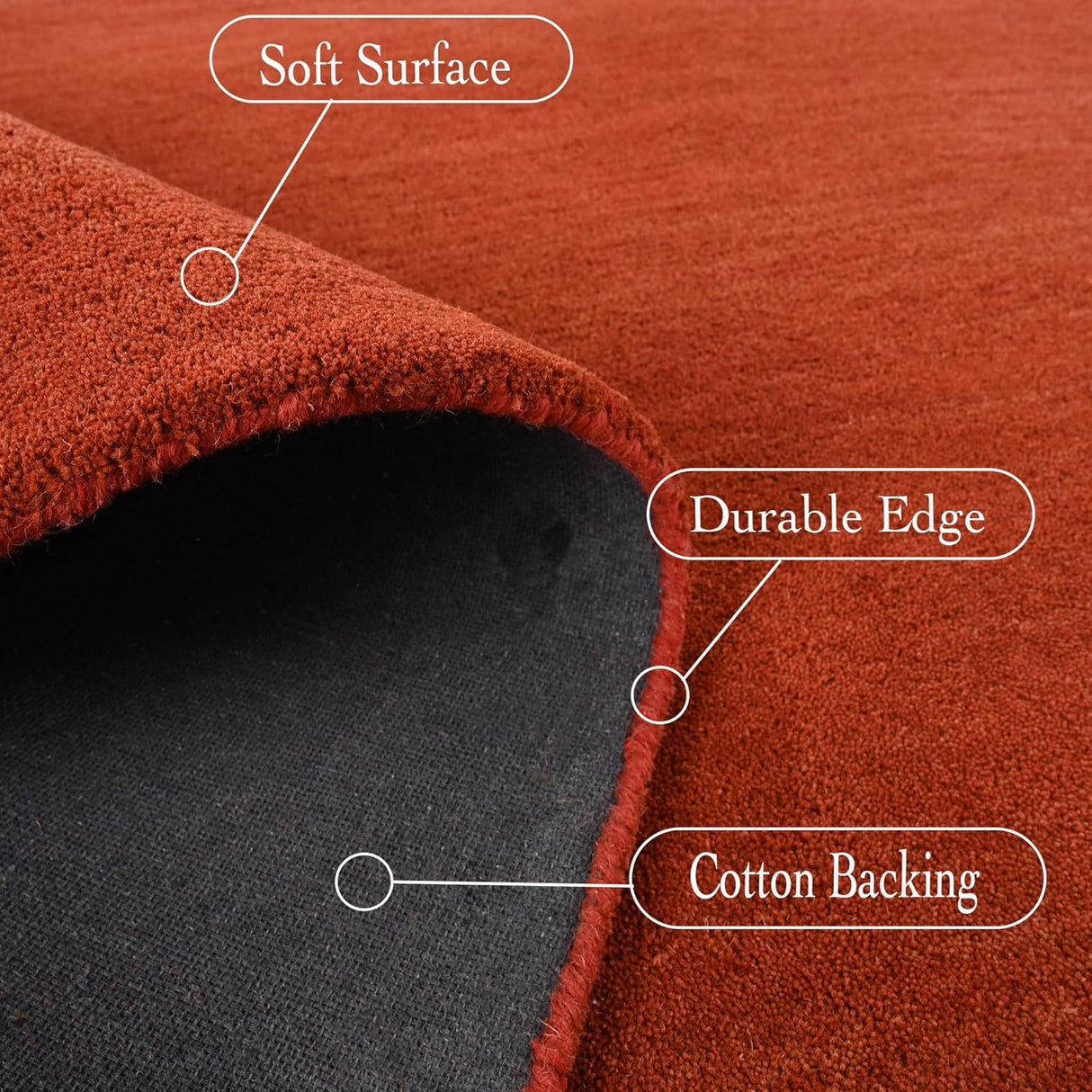 Modern Oval Shape Wool Rug - Irregular Shaped