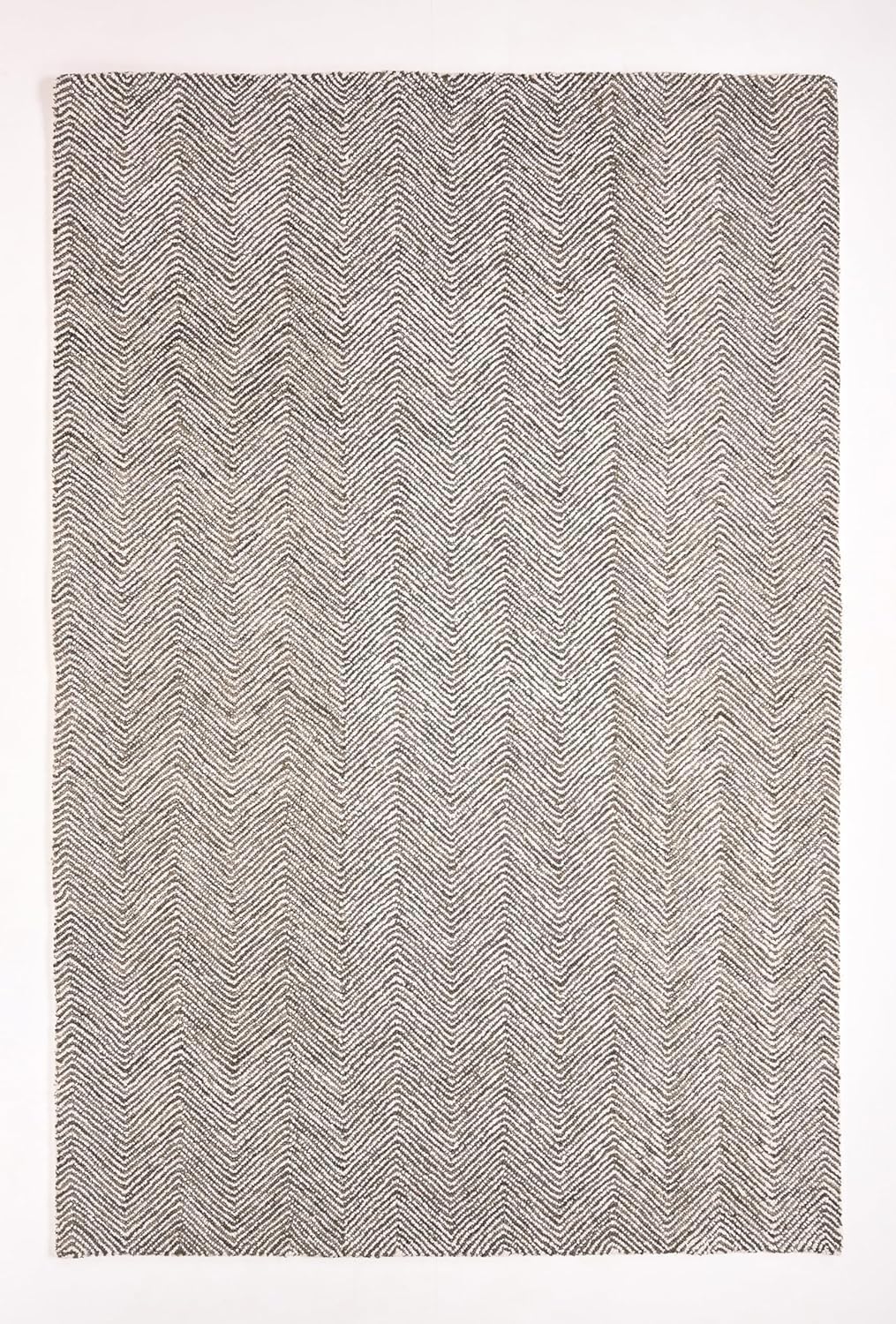 Modern Herringbone Chevron Collection Handmade Wool Rug
