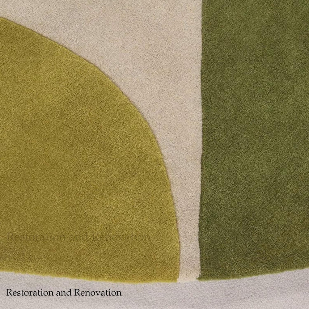 Hand-Tufted Round Wool Rug – Modern Circular Design, 100% Natural Wool