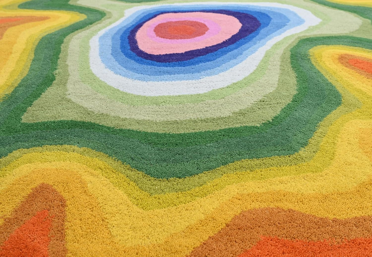 Irregular Shaped Handmade Wool Area Rug