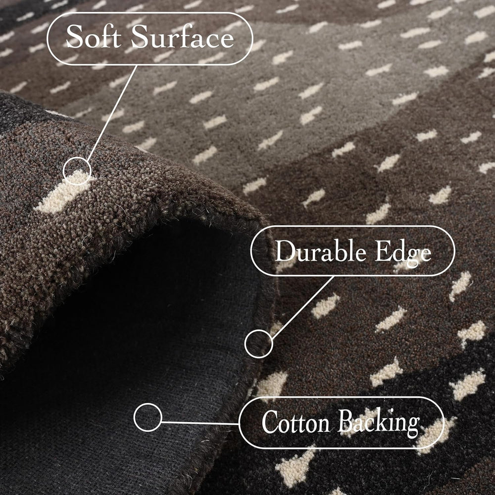 Antelope Cheetah Blue – Contemporary Handmade 100% Wool Area Rug