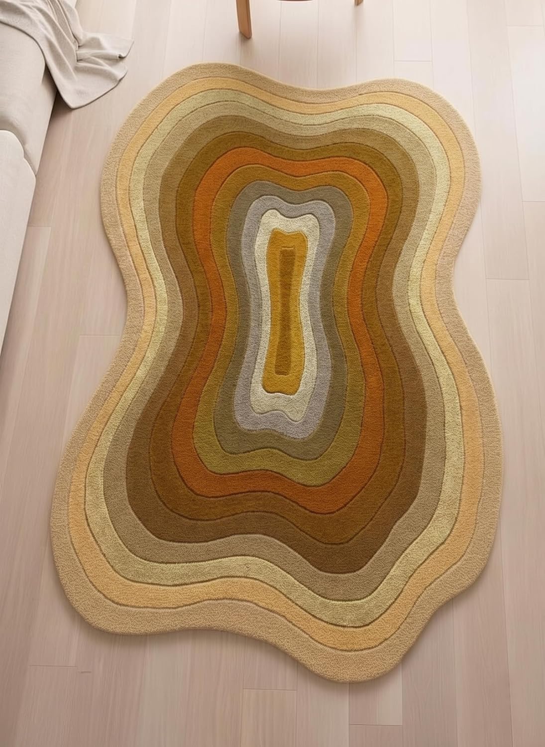 Modern Irregular Shaped Handmade Premium Wool Area Rug