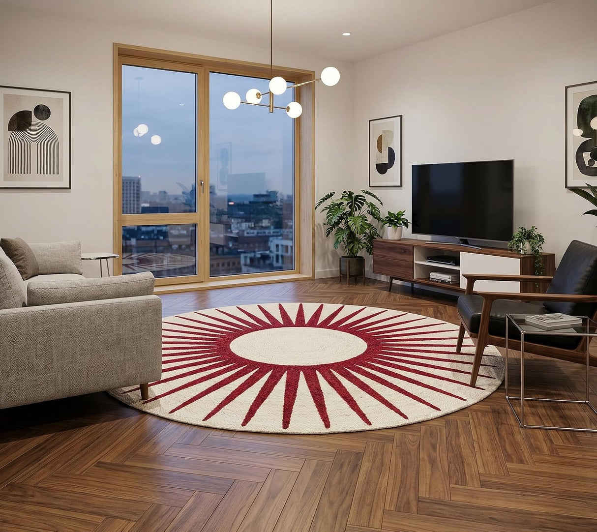 Round Jute Rug – Handwoven Natural Fiber Accent Rug