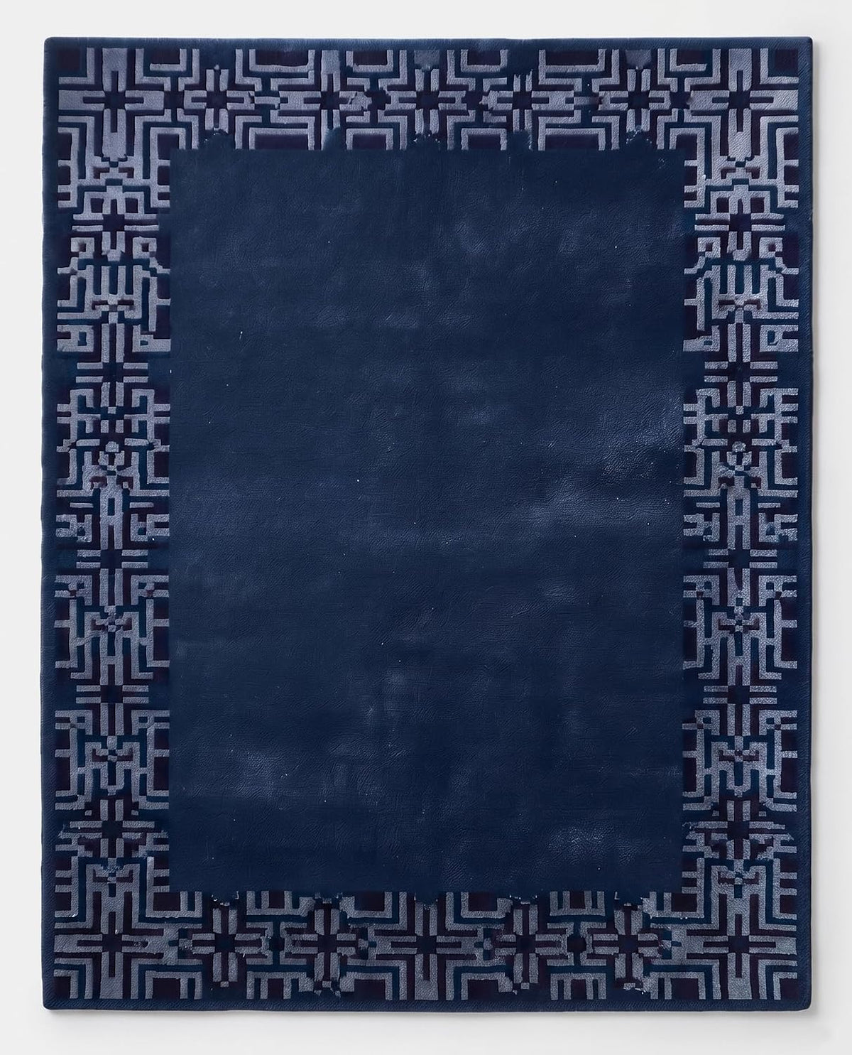 Hand-Tufted Wool Area Rug, Geometric Border,