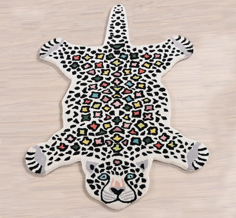 Premium Hand-Tufted Tiger Wool Area Rug - Soft, Plush & Durable Animal Print Carpet