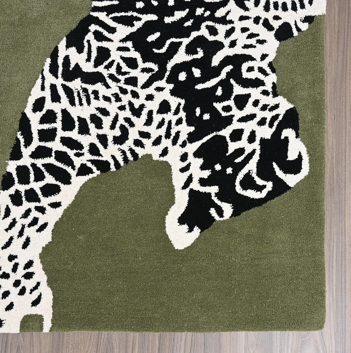 Climbing Jaguar Modern Handmade Wool Area Rug