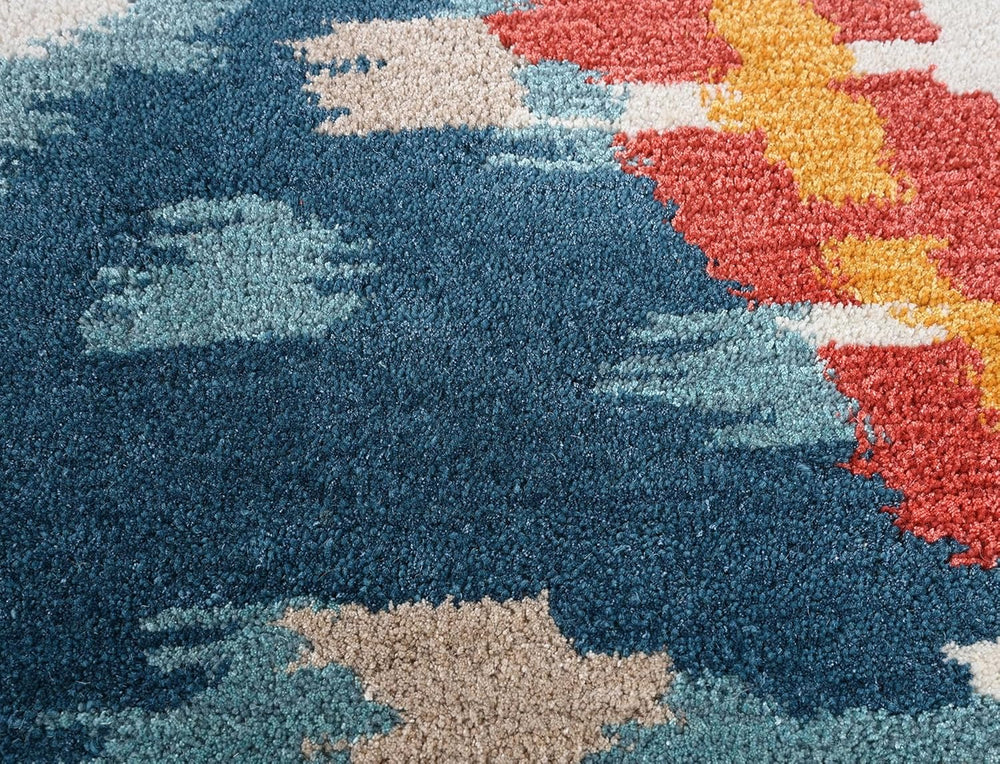 Premium Modern Handmade Wool & Viscose Flame Pattern Area Rug