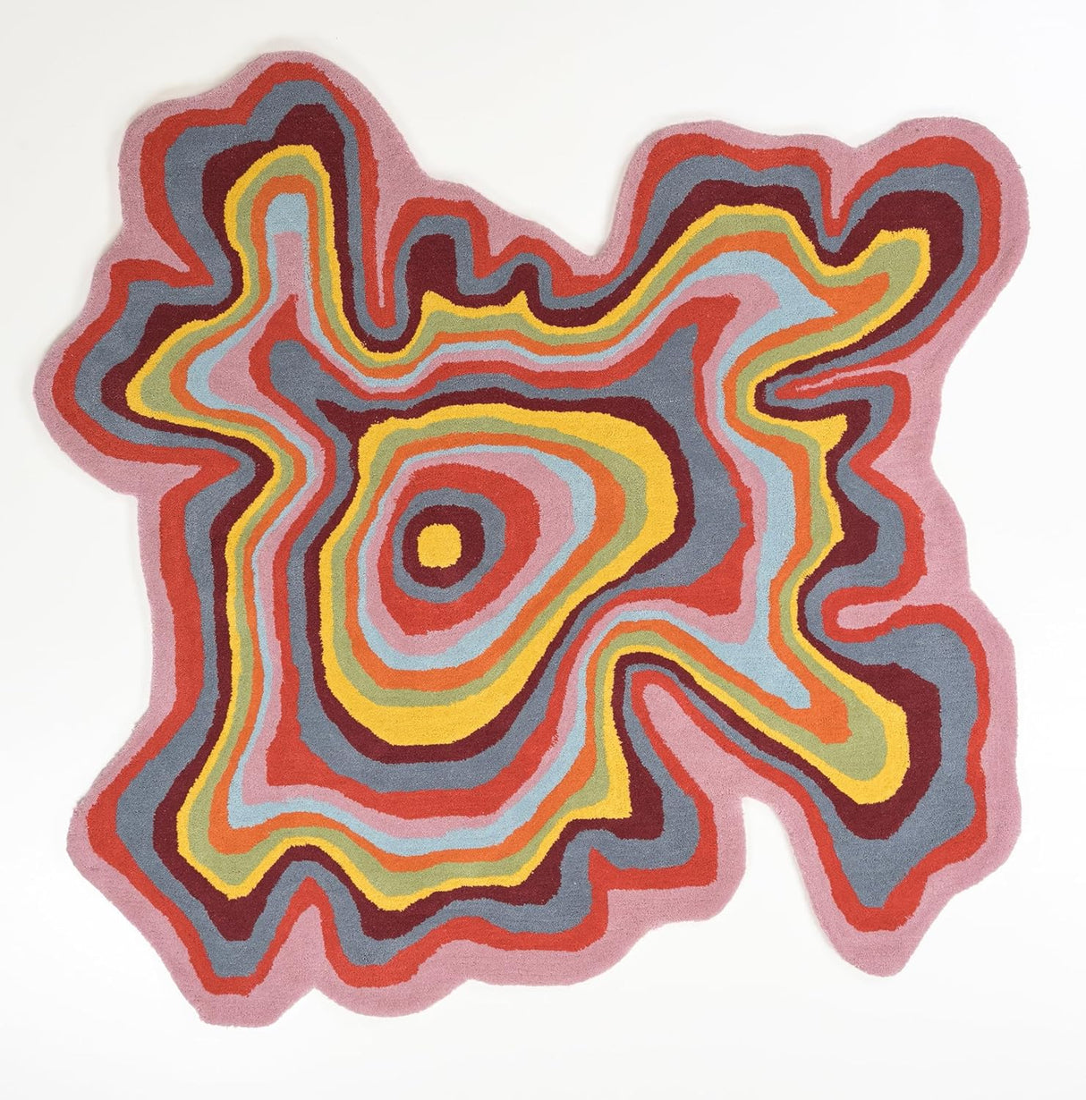 Irregular Shaped Handmade Wool Area Rug