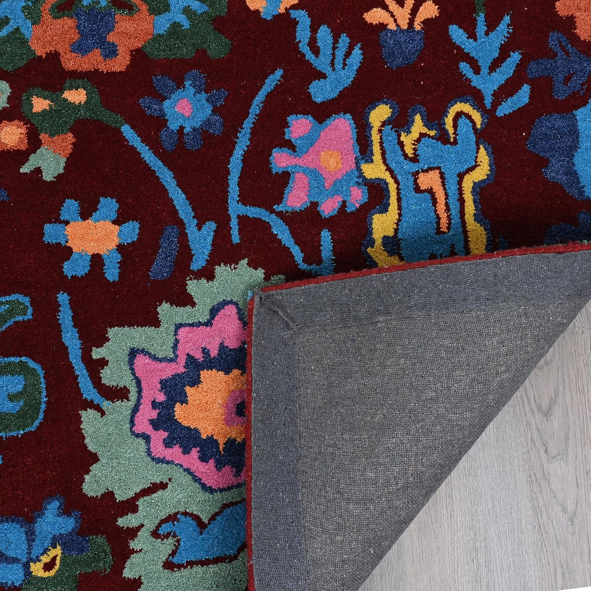 Handmade Oushak Wool Area Rug – Featuring Floral and Botanical Patterns in Soft Tones