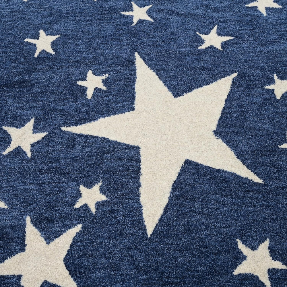 Hand-Tufted Star Wool Rug for Kids | Soft, Thick & Durable Starry Night Design
