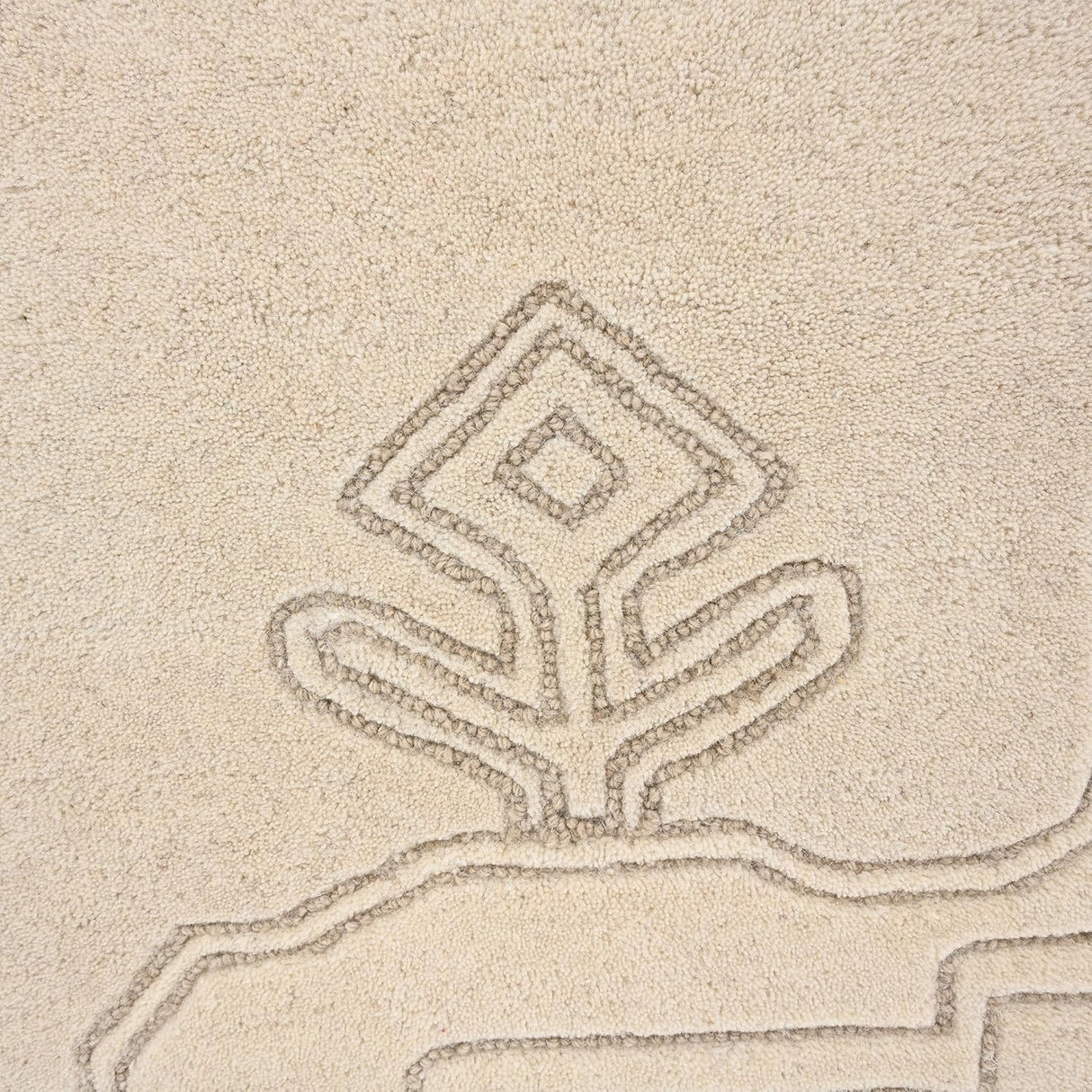 Handmade Wool Area Rug - Beige Tribal Geometric Pattern | Large, Soft & Plush Hand-Tufted Carpet | Modern Boho Neutral Living Room, Bedroom, Dining Room & Office Décor