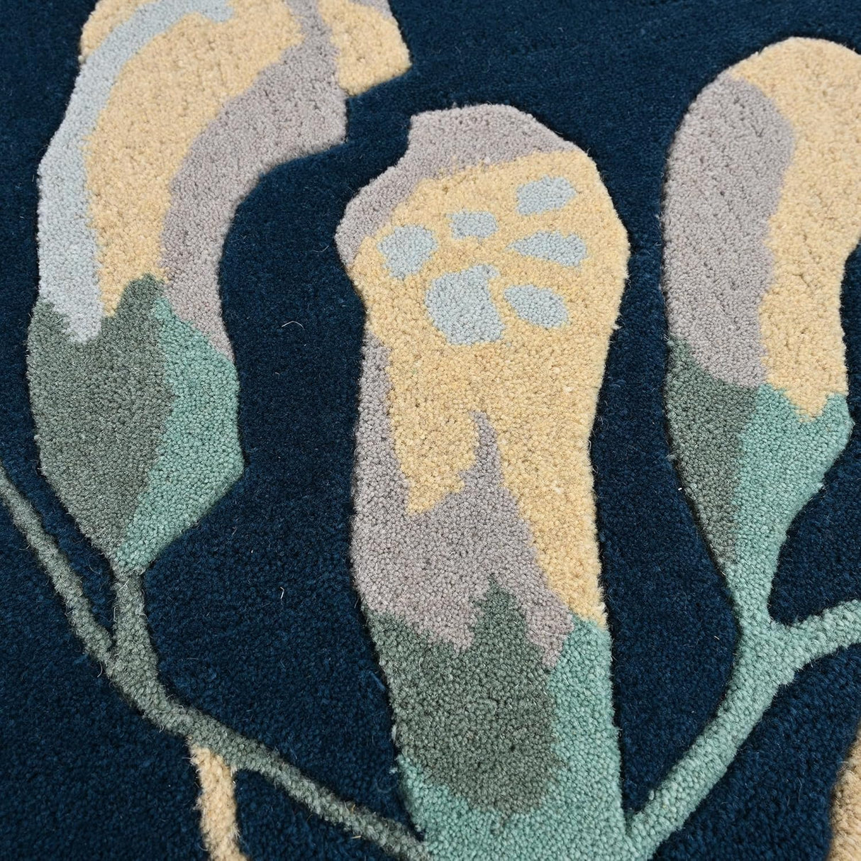 Modern Rose Floral Wool Rug | Colorful Garden Flower Design Carpet