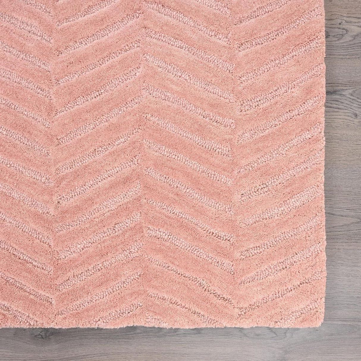 Modern Herringbone Chevron Collection Area Rug - Handmade Wool Carpet