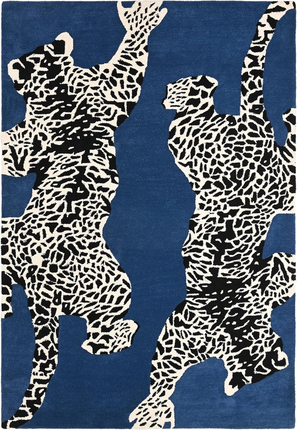 Climbing Jaguar Modern Handmade Wool Area Rug