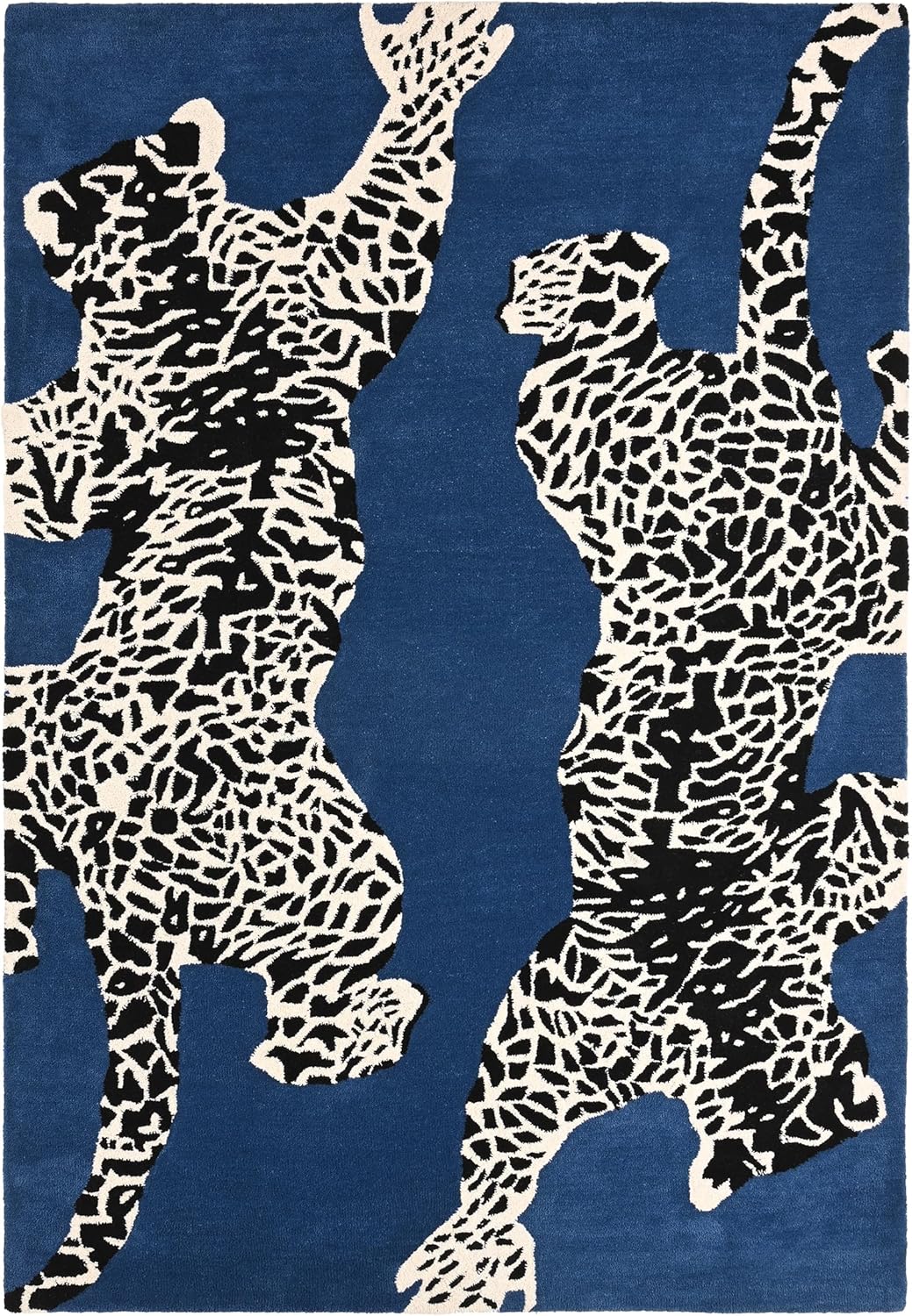 Climbing Jaguar Modern Handmade Wool Area Rug