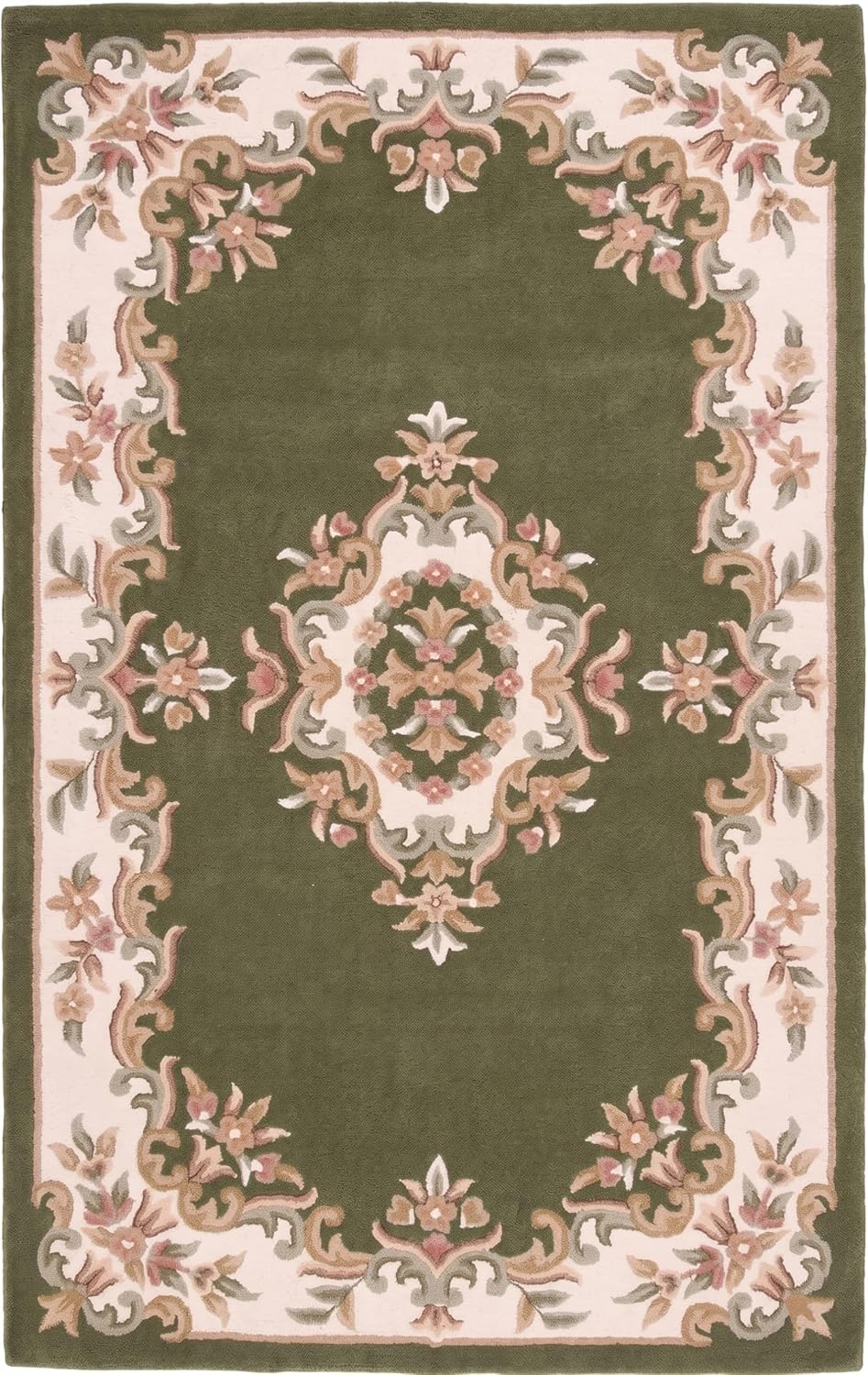 Handmade Traditional Wool Rug | Floral Medallion Border Design