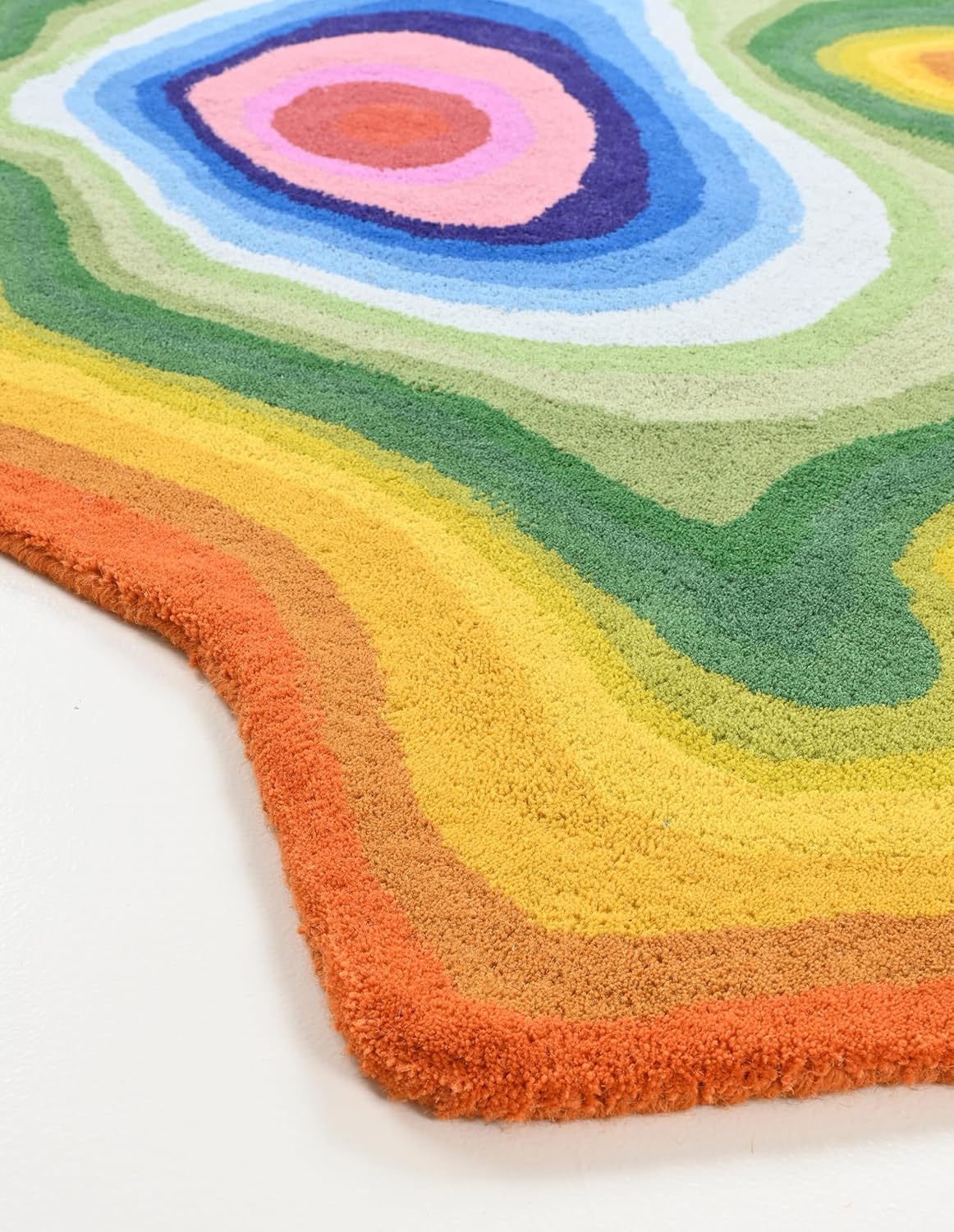 Irregular Shaped Handmade Wool Area Rug