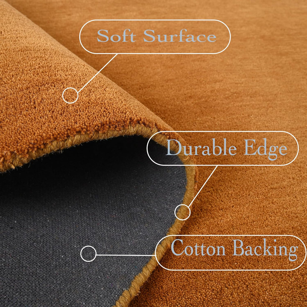 Modern Oval Shape Wool Rug - Irregular Shaped