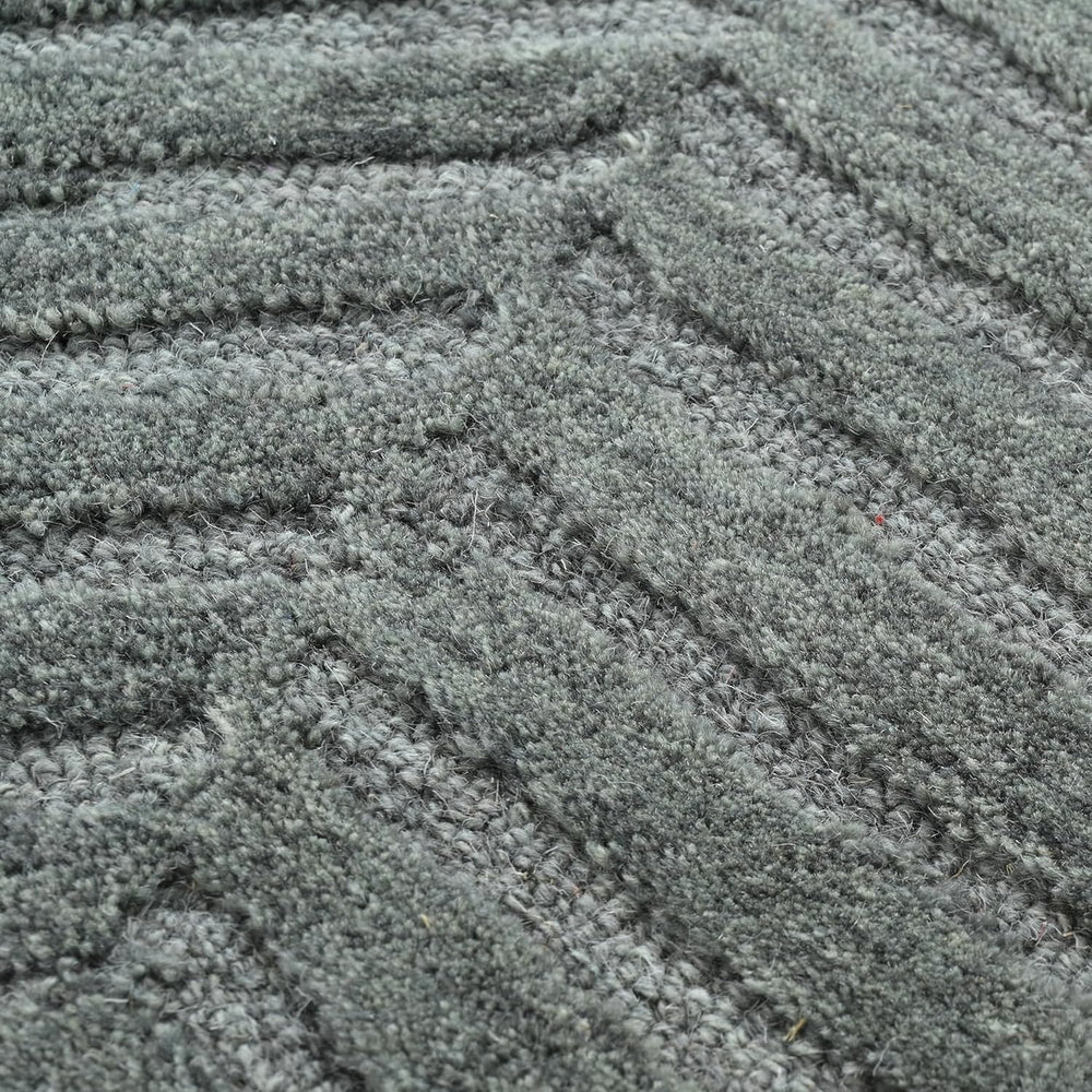 Modern Herringbone Chevron Collection Area Rug - Handmade Wool Carpet