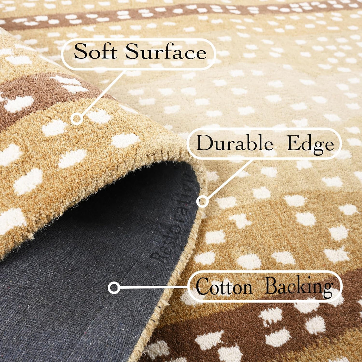 Antelope Cheetah Blue – Contemporary Handmade 100% Wool Area Rug