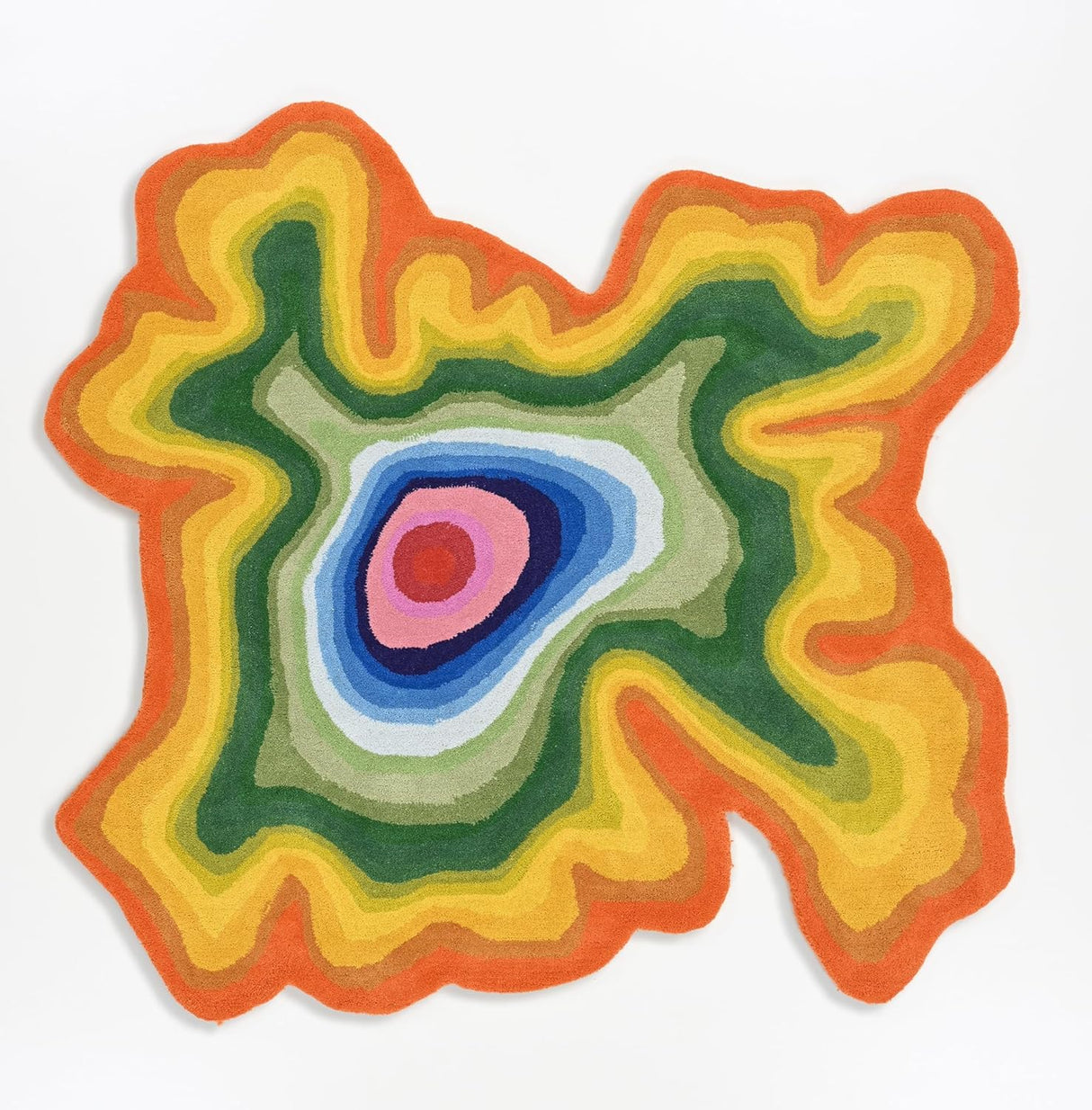 Irregular Shaped Handmade Wool Area Rug