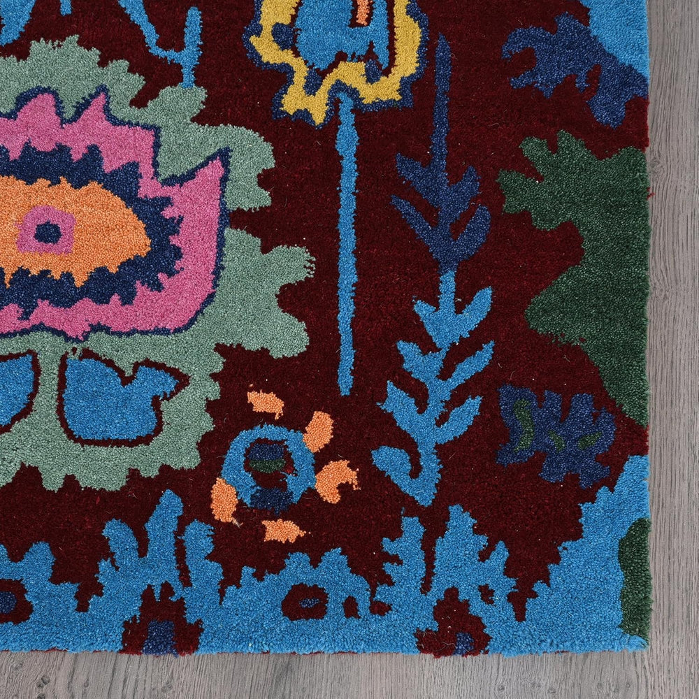 Handmade Oushak Wool Area Rug – Featuring Floral and Botanical Patterns in Soft Tones