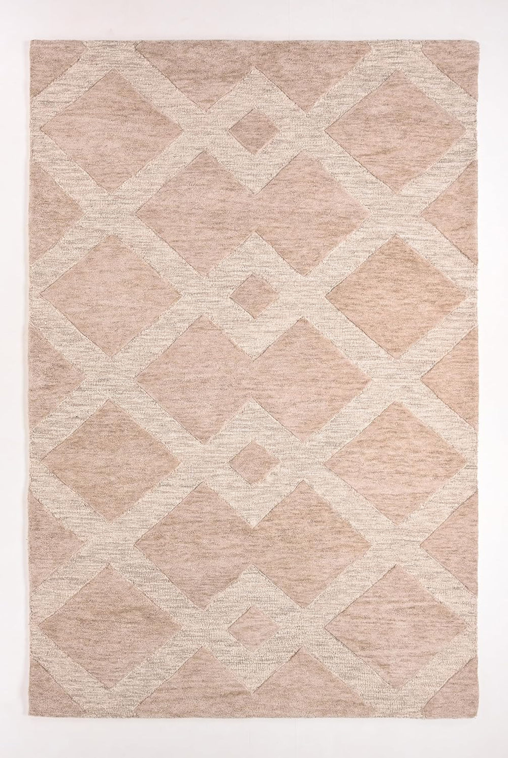Abstract & Herringbone Collection Handmade Wool Area Rug - Durable for High Traffic Rug