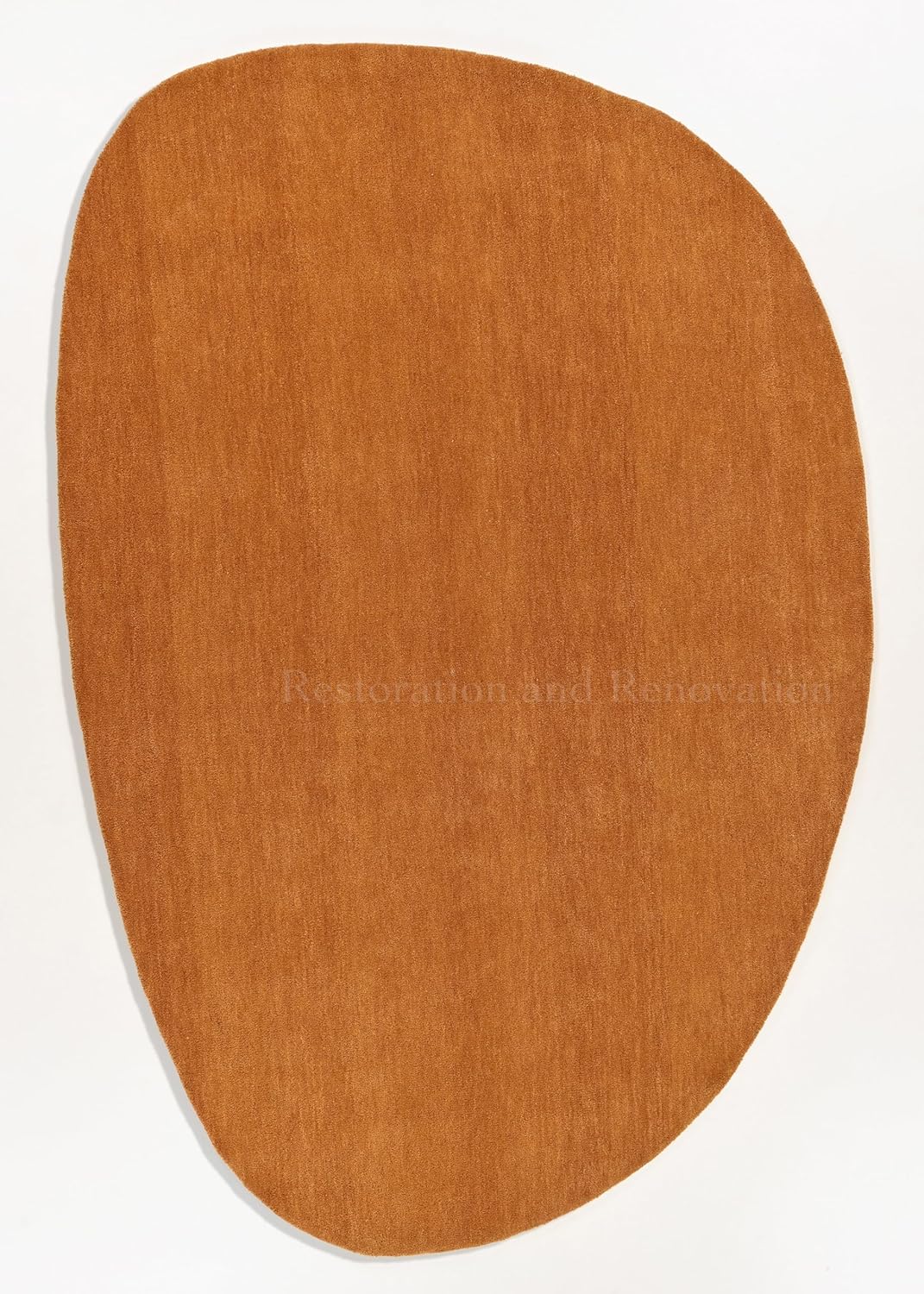 Modern Oval Shape Wool Rug - Irregular Shaped