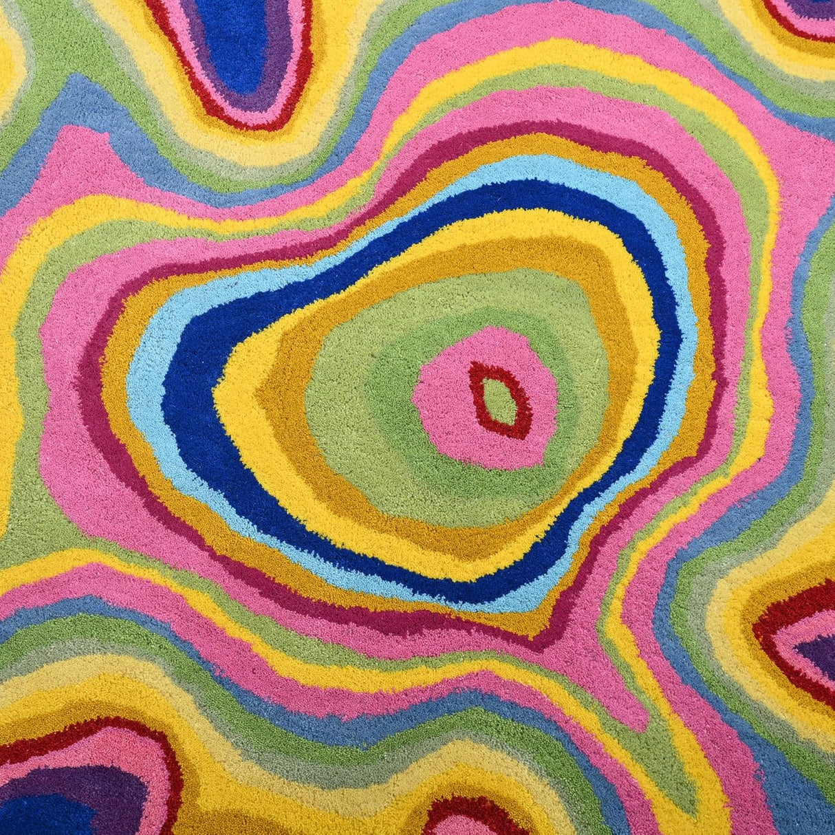 Irregular Shaped Handmade Wool Area Rug