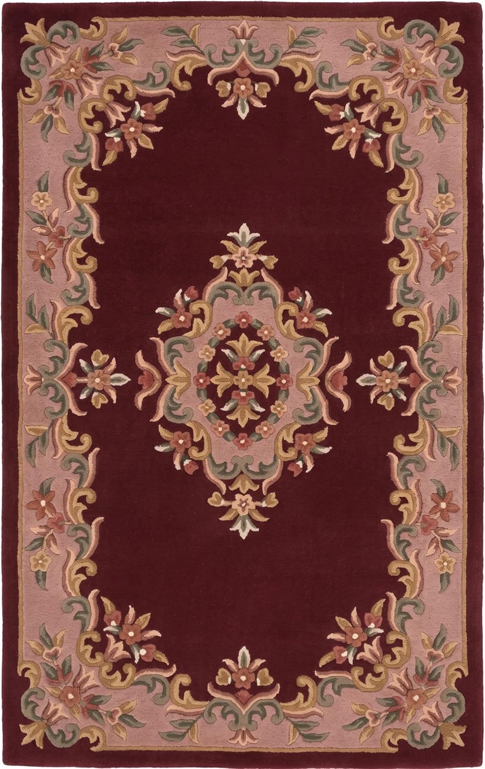Handmade Traditional Wool Rug | Floral Medallion Border Design