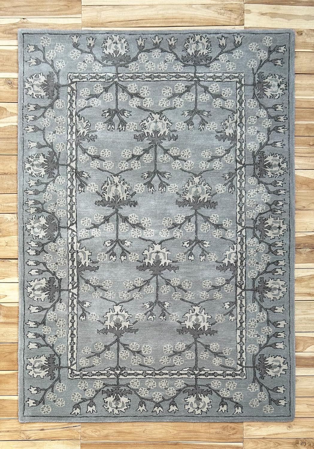 Hand Made Kennedy Charcoal 100% Imported Wool Rug