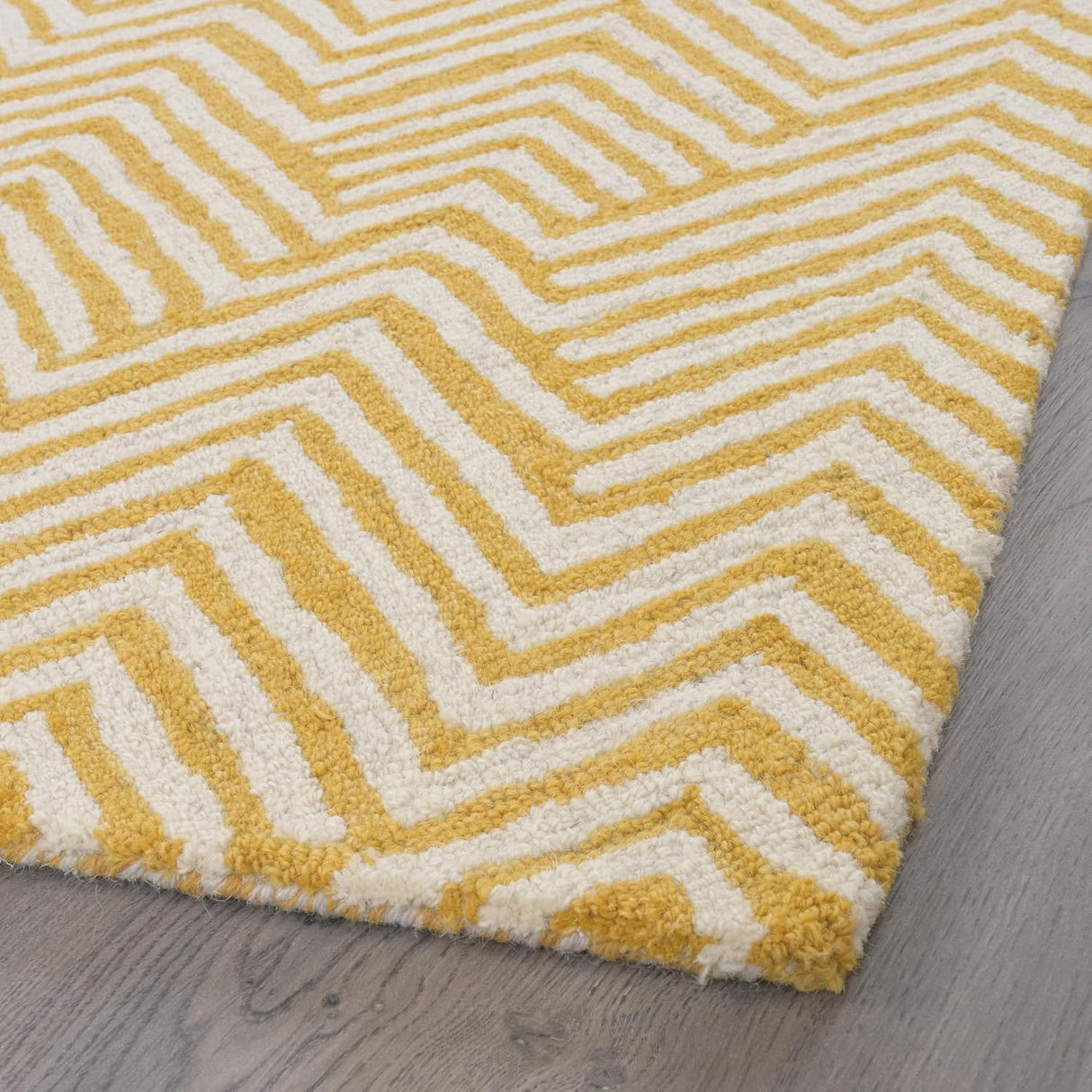 Modern Herringbone Chevron Collection Area Rug - Handmade Wool Carpet