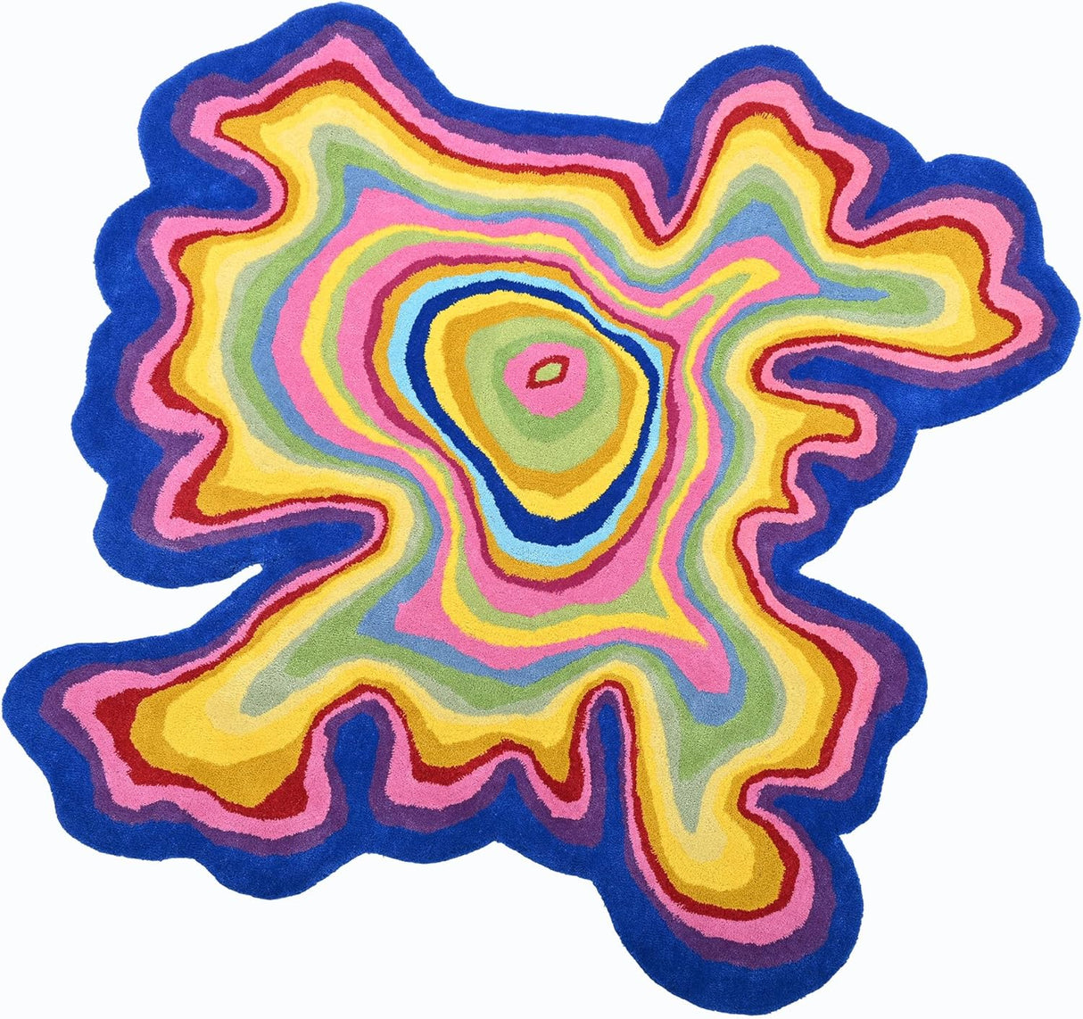 Irregular Shaped Handmade Wool Area Rug