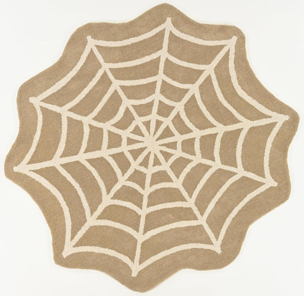 Handcrafted Spider Web Wool Rug